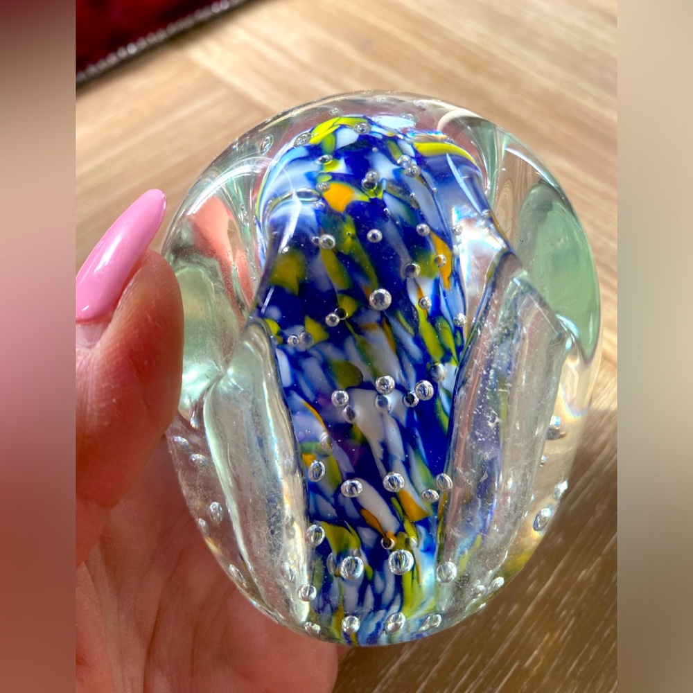 GENTILE GLASS PEN HOLDER with 4 slots! Absolutely Gorgeous!🌻🌻 🌻